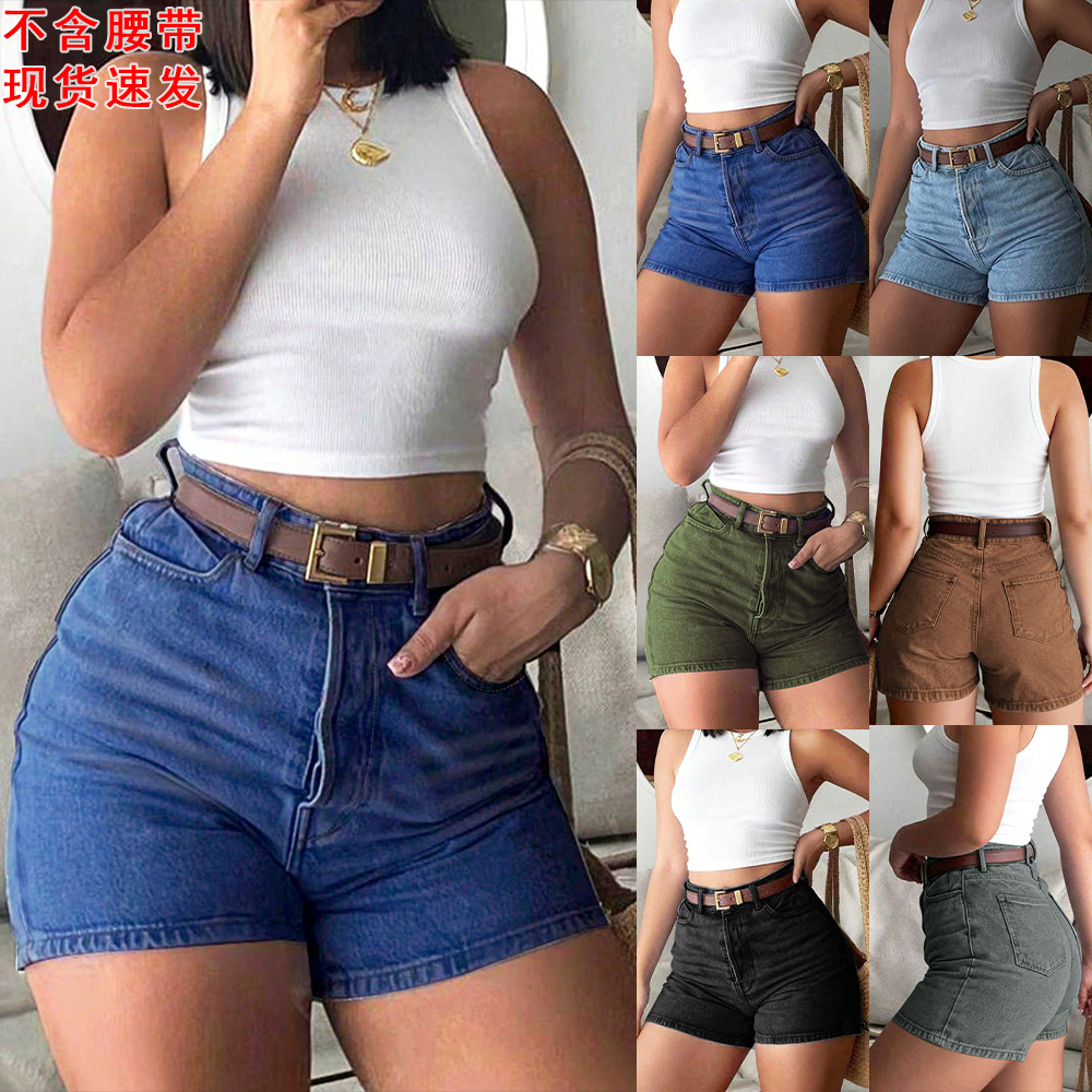Women'S Fashion Trousers - Shorts in Denim Estivi da Donna