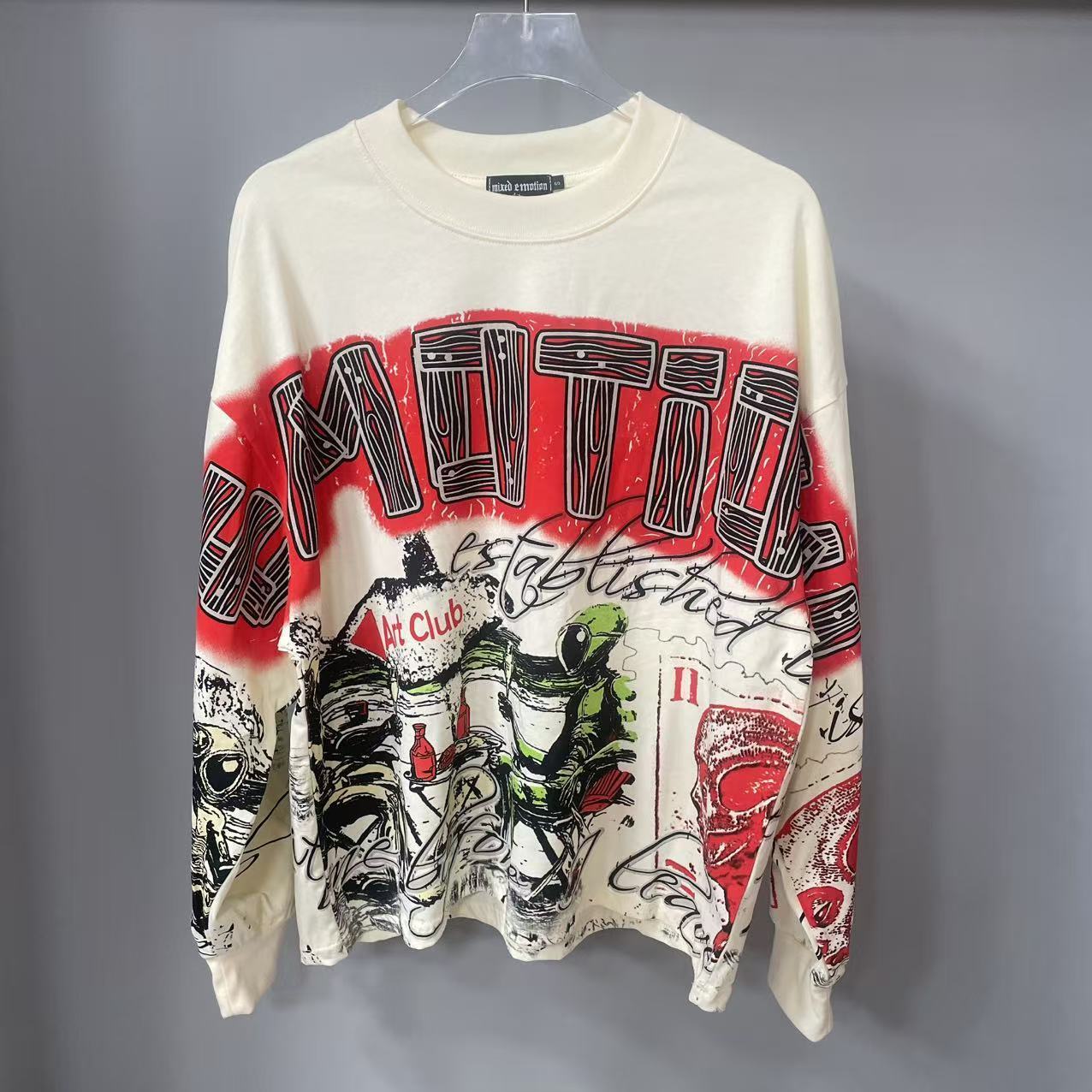 Women'S Fashion Hoodies - T-shirt a maniche lunghe MIXED-EMOTION di
