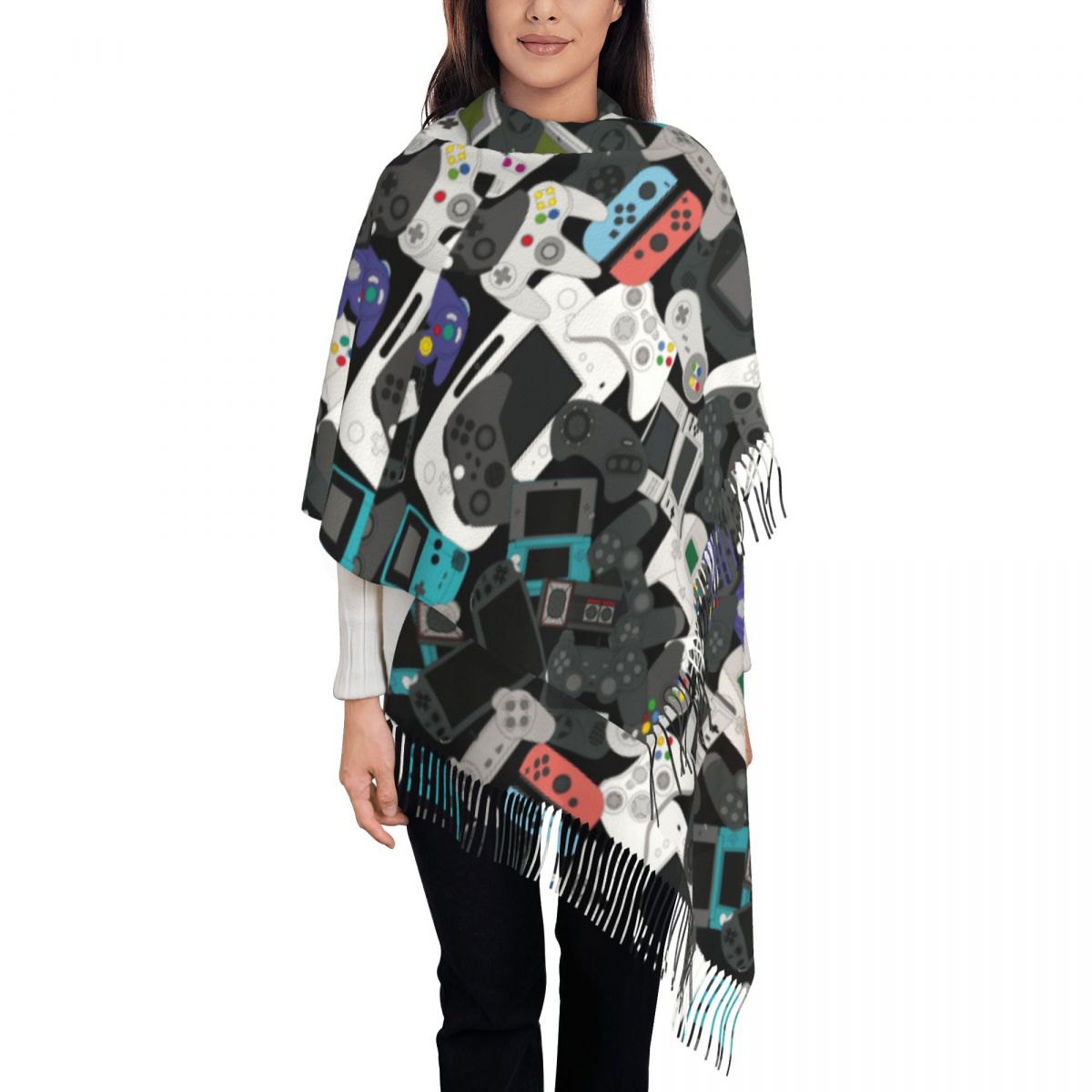Women Fashion Video - Controller per giocatori Sciarpa con nappa