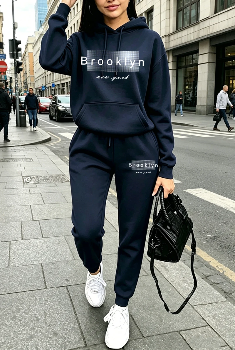 Women'S Fashion Hoodies - Tuta da donna con stampa, felpa