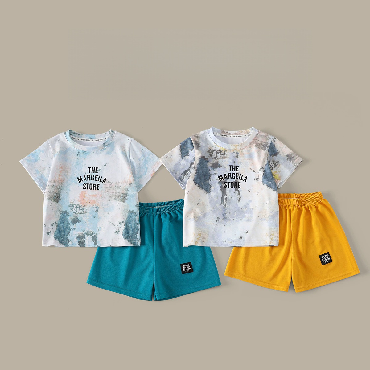 Tie Dye Two Piece - Completo estivo tie-dye per bambini, t-shirt