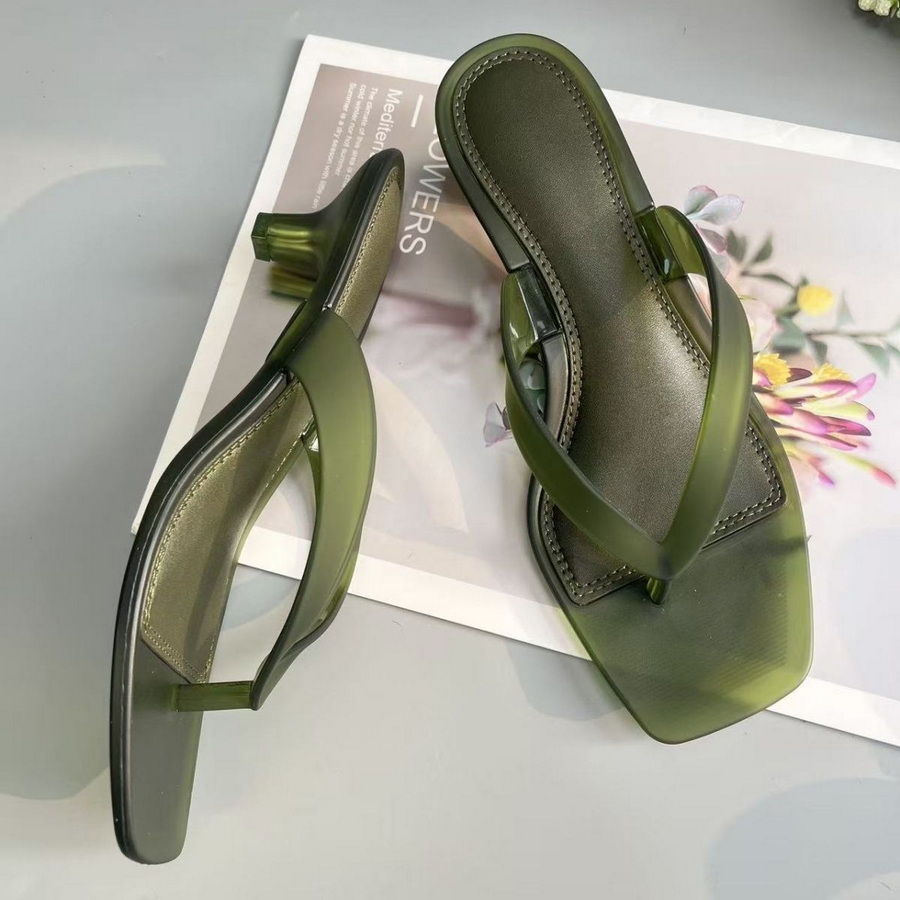 Women Fashion Korean - Sandali infradito coreani in PVC verde