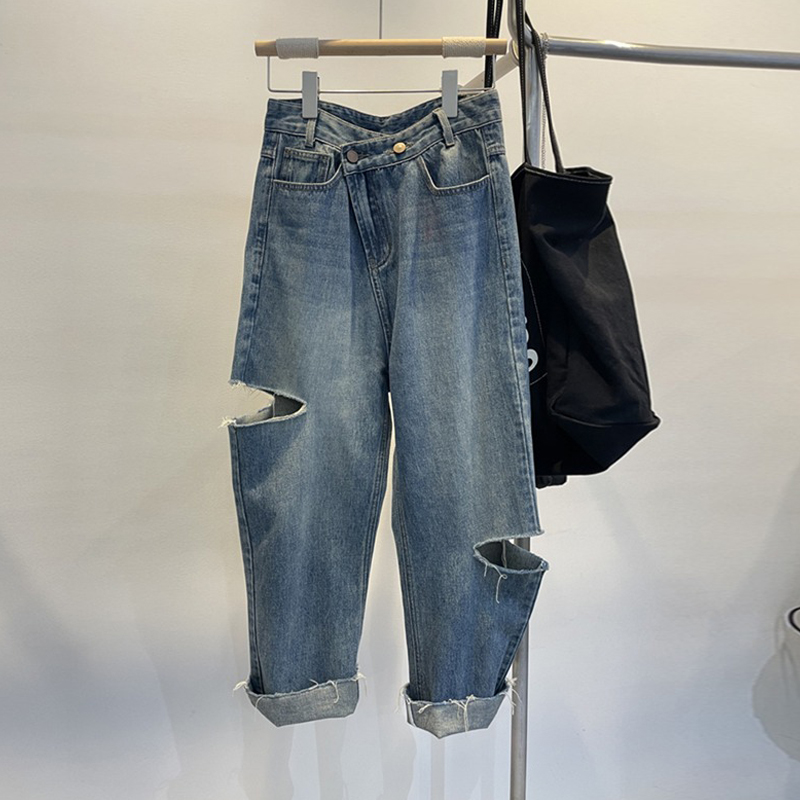 Women'S Fashion Trousers - Jeans strappati da donna estivi Pantaloni