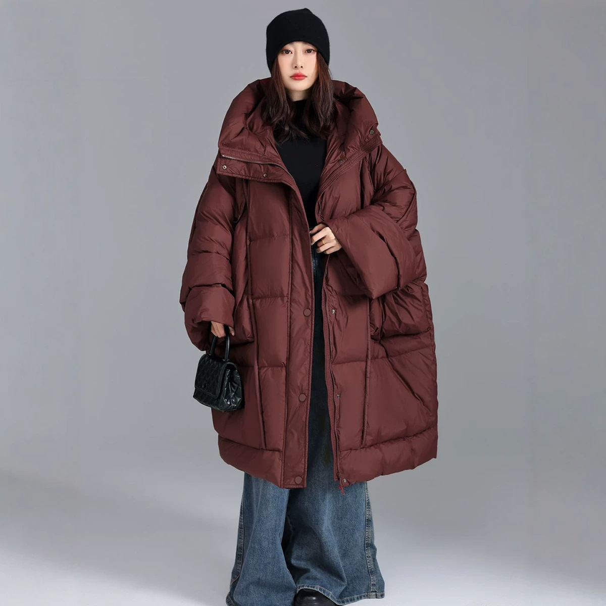 Women'S Fashion Parka - Piumino invernale allentato con colletto alla