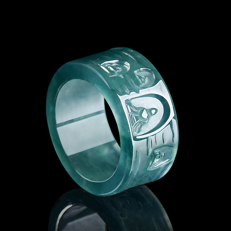 Women Fashion Designers - Anello Buddha in Giadeite Naturale Birmana,