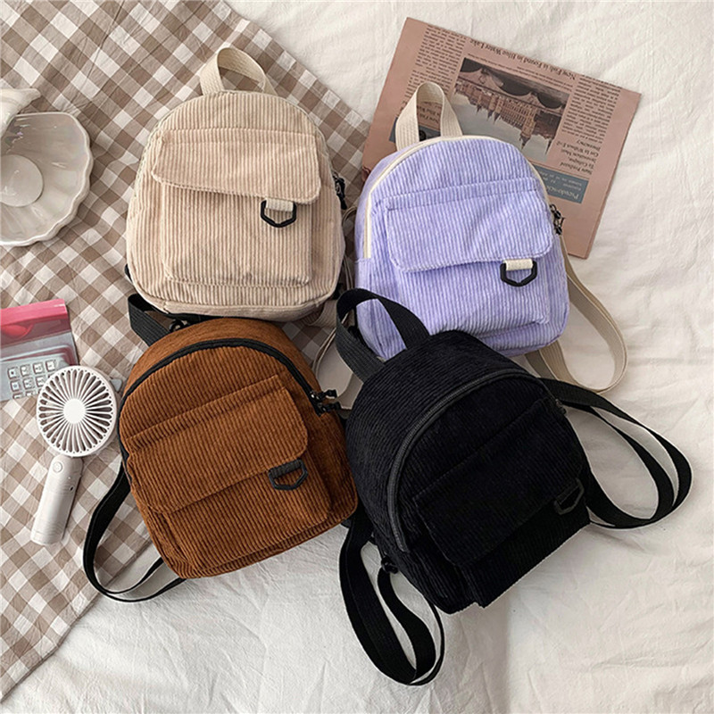 Women'S Fashion Backpack - Mini zaino in tinta unita Zaini
