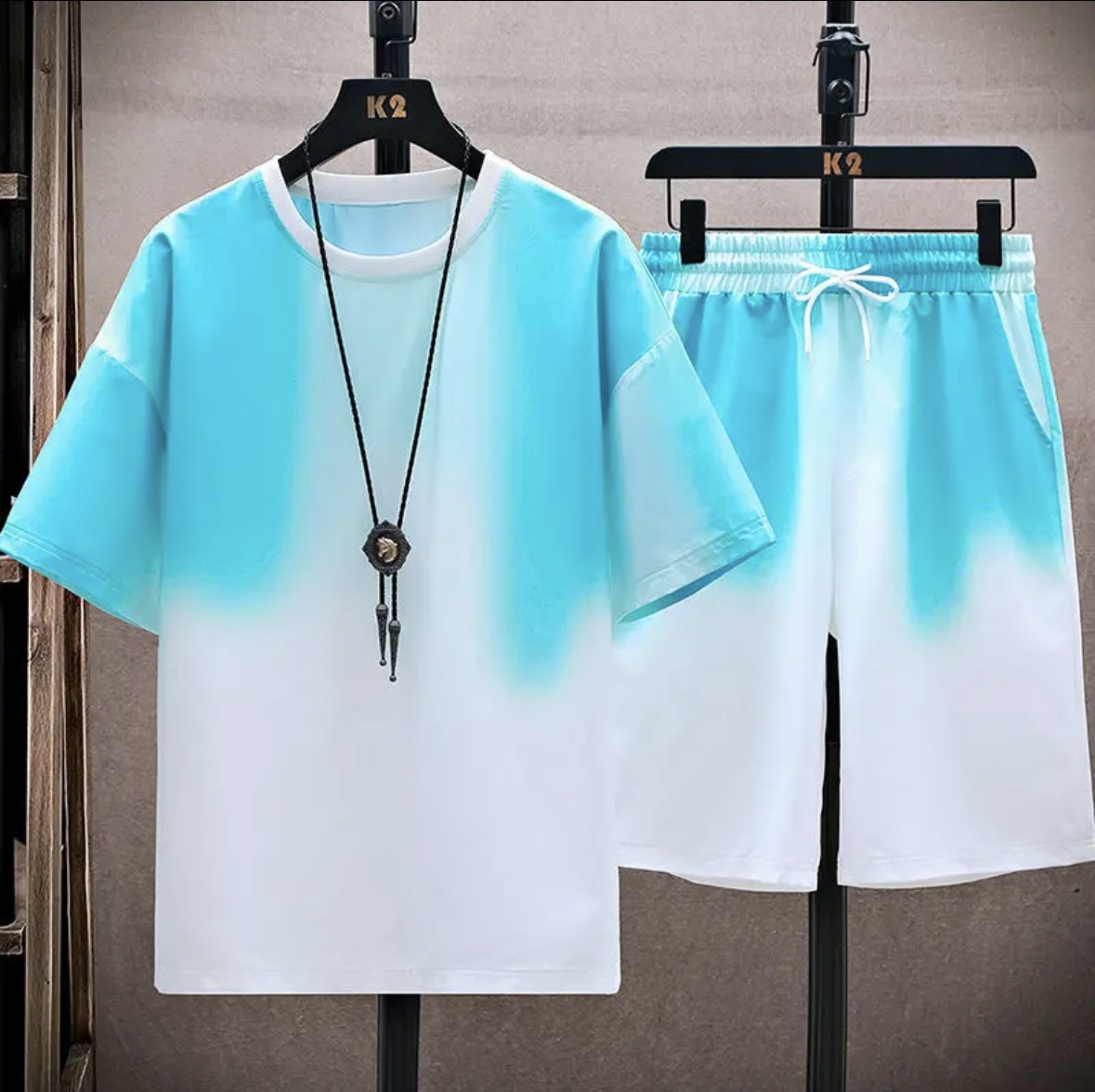 Women Fashion Korean - Nuovo set estivo in seta ghiaccio