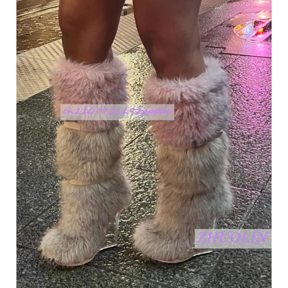 Stivali con zeppa trasparenti  - Winter Fashion Women Boots recensione e prezzo